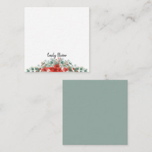 Green and Red Christmas Holiday Custom Name Card