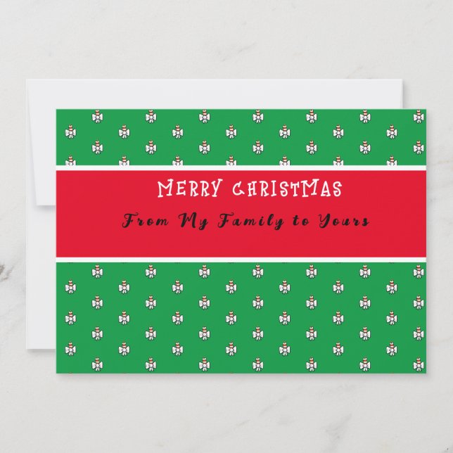 Green and Red Christmas Invitation (Front)