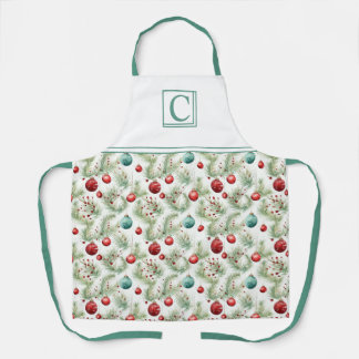 Green and Red Christmas Patterns - Apron