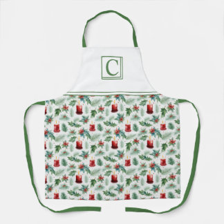 Green and Red Christmas Patterns - Apron