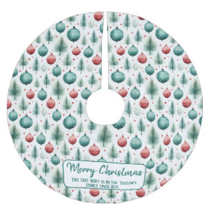 Green and Red Christmas Patterns -  Brushed Polyester Tree Skirt