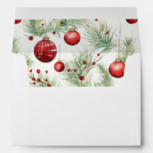 Green and Red Christmas Patterns - Envelope