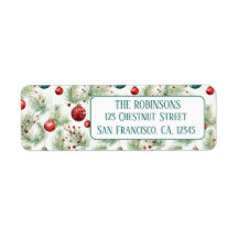 Green and Red Christmas Patterns - return address