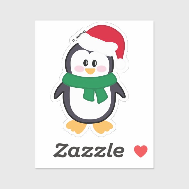 Green And Red Christmas Penguin (Sheet)
