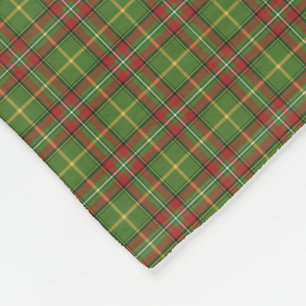 Green and Red Christmas Plaid Pattern Fleece Blanket