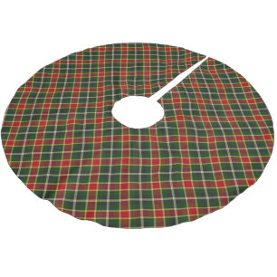 Green and Red Christmas Plaid Tree Skirt