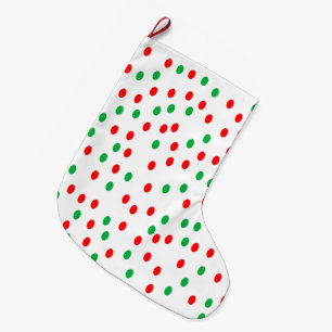 Green and Red Christmas Polka Dots  Large Christmas Stocking