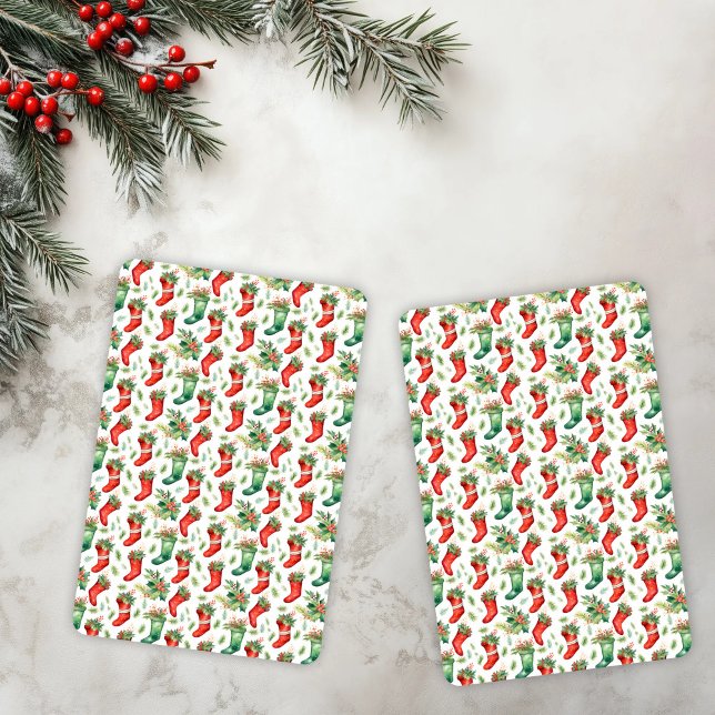 Green and Red Christmas Stockings Playing Cards (Creator Uploaded)