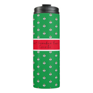 Green and Red Christmas Thermal Tumbler