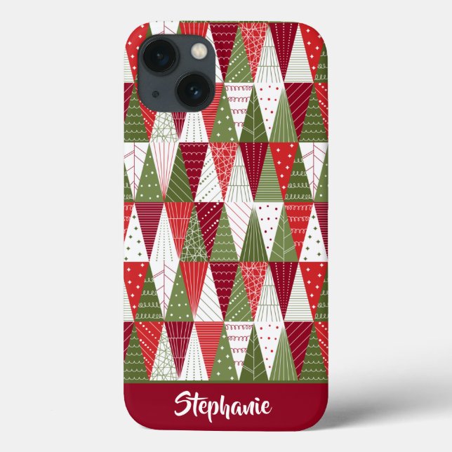 Green and Red Christmas Trees Case-Mate iPhone Case (Back)