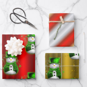 Green and Red Christmas Wrapping Paper Sheet