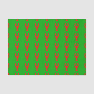 Green And Red Coastal Christmas Decor Lobster Tissue Paper