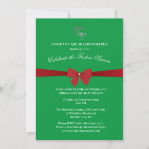 Green and Red Company Christmas Party Invitation