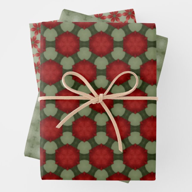 green and red holiday gift wrap (In situ)