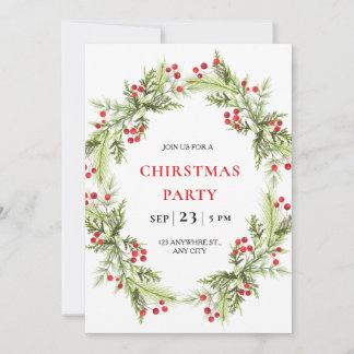 Green and Red Holiday Wreath Christmas Party