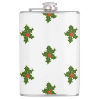 Green and Red Holly Plant Pattern