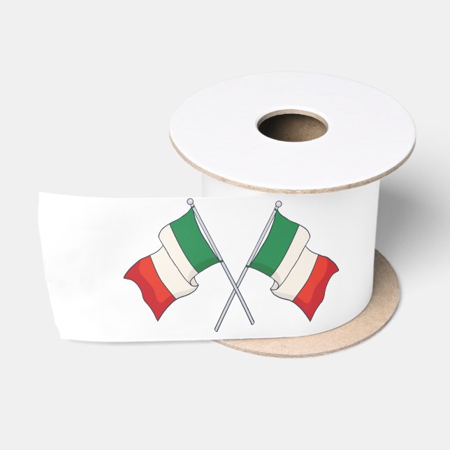 Green and Red Italian Flag Pattern Satin Ribbon (Spool)