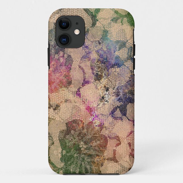 Green And Red lace Roses Case-Mate iPhone Case (Back)