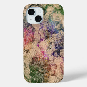 Green And Red lace Roses iPhone 15 Case