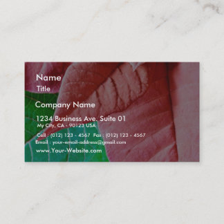 Green And Red Leaves Business Card