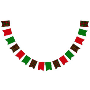 Green and Red Plaid Bunting