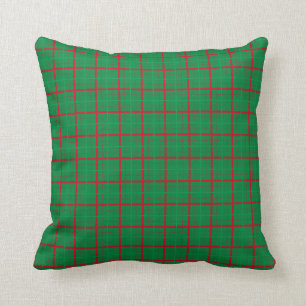 Green and Red Plaid Christmas Pillow