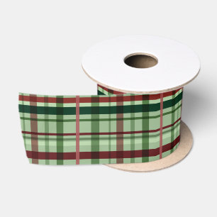Green and Red Plaid Christmas Satin Ribbon