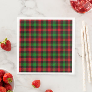 Green and Red Plaid Napkin