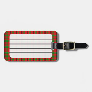 Green And Red Plaid Pattern Luggage Tag