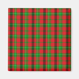 Green And Red Plaid Pattern Magnet