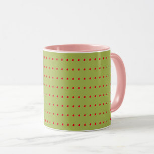 Green and Red Polka Dots Pattern Mug