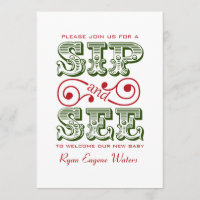 Green And Red Sip And See Visit Our New Baby