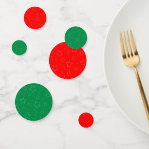Green and Red Stars Table Confetti