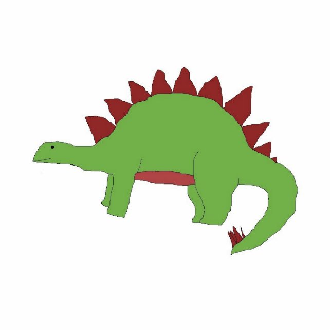 Green and Red Stegosaurus sculpture Photo Sculpture Magnet (Front)