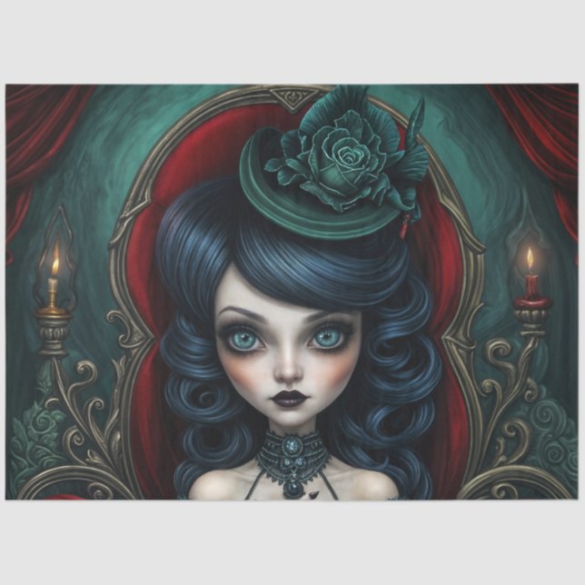 Green and Red Stoic Fortune Teller  Tissue Paper (Front)