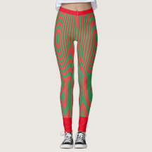 GREEN AND RED STRIPED Leggings
