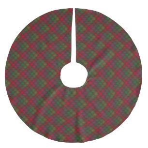 Green and red, tartan brushed polyester tree skirt