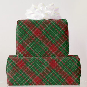 Green and Red Tartan Plaid Christmas Gift Wrappin Wrapping Paper
