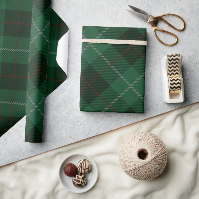 Green and Red Tartan Plaid Christmas Wrapping Paper (Crafts)