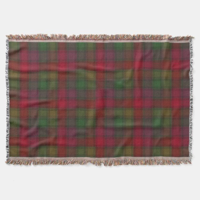 Green and red, tartan throw blanket (Front)
