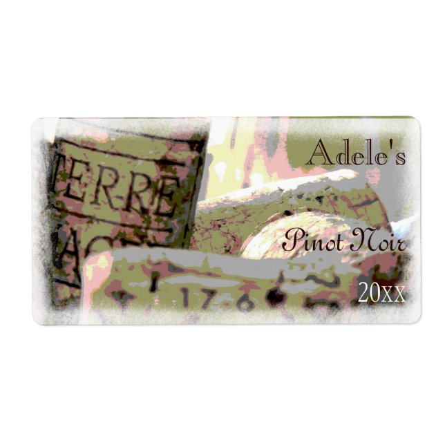Green and Red Toned Wine Corks Wine Bottle Labels (Front)