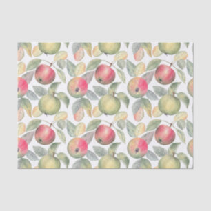Green and Red Watercolor Apple Fruit  Tissue Paper