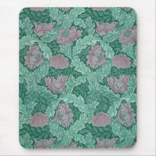 Green and Red Wreath Pattern (by William Morris) Mouse Mat