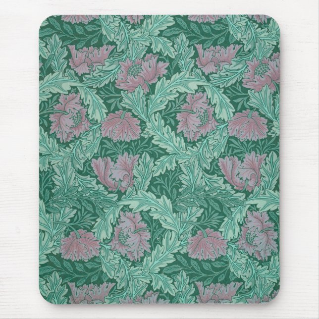 Green and Red Wreath Pattern (by William Morris) Mouse Mat (Front)