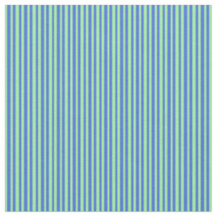 Green and Royal Blue Coloured Stripes Pattern Fabric