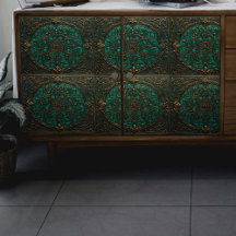 Green and Rust Old Windows Decoupage