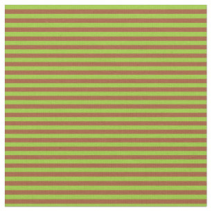 Green and Sienna Striped Pattern Fabric