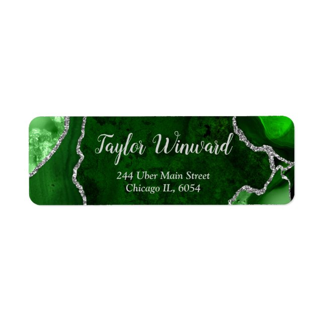 Green and Silver Agate Marble Birthday Party (Front)