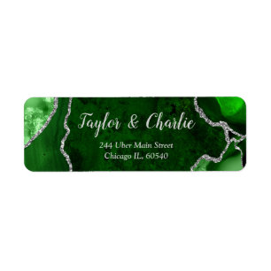 Green and Silver Agate Marble Wedding
