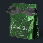 Green and Silver Agate Sweet Sixteen Thank You Favour Box<br><div class="desc">This elegant and glamourous sweet sixteen thank you favour bag features a green agate marble background with faux silver glitter accents. The text combines handwritten script and modern sans serif fonts for a classy and sophisticated look. This will be perfect for an autumn fall and winter sweet sixteen birthday party....</div>